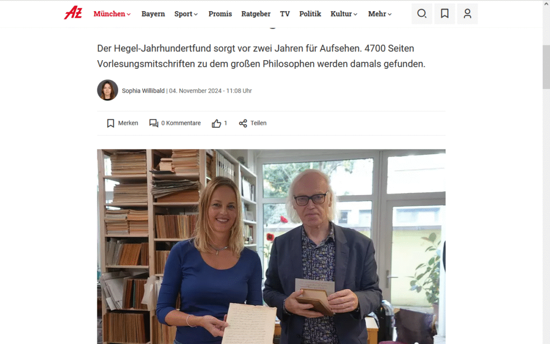 Restaurierung des Hegel Jahrhundertfunds